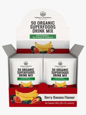 Cricket bat mallet (44) 50 Organic Superfoods Drink Mix Box